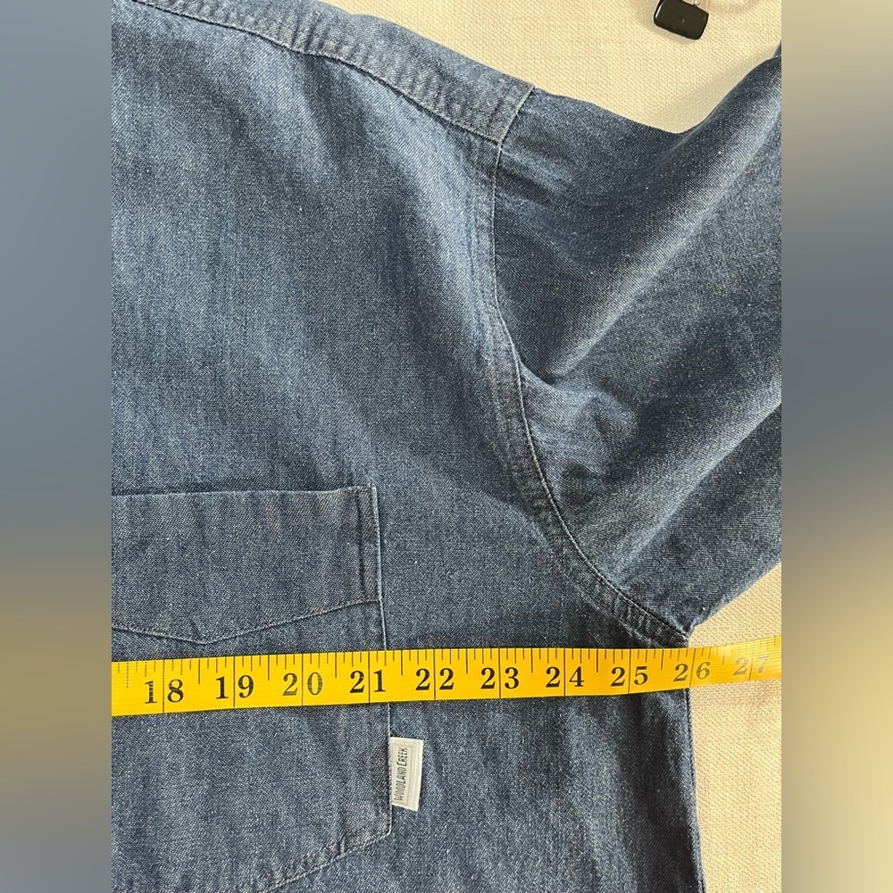 Woodland Creak VTG Men's Blue Denim Shirt 100% Cotton Fall L NWT - Picture 7 of 9